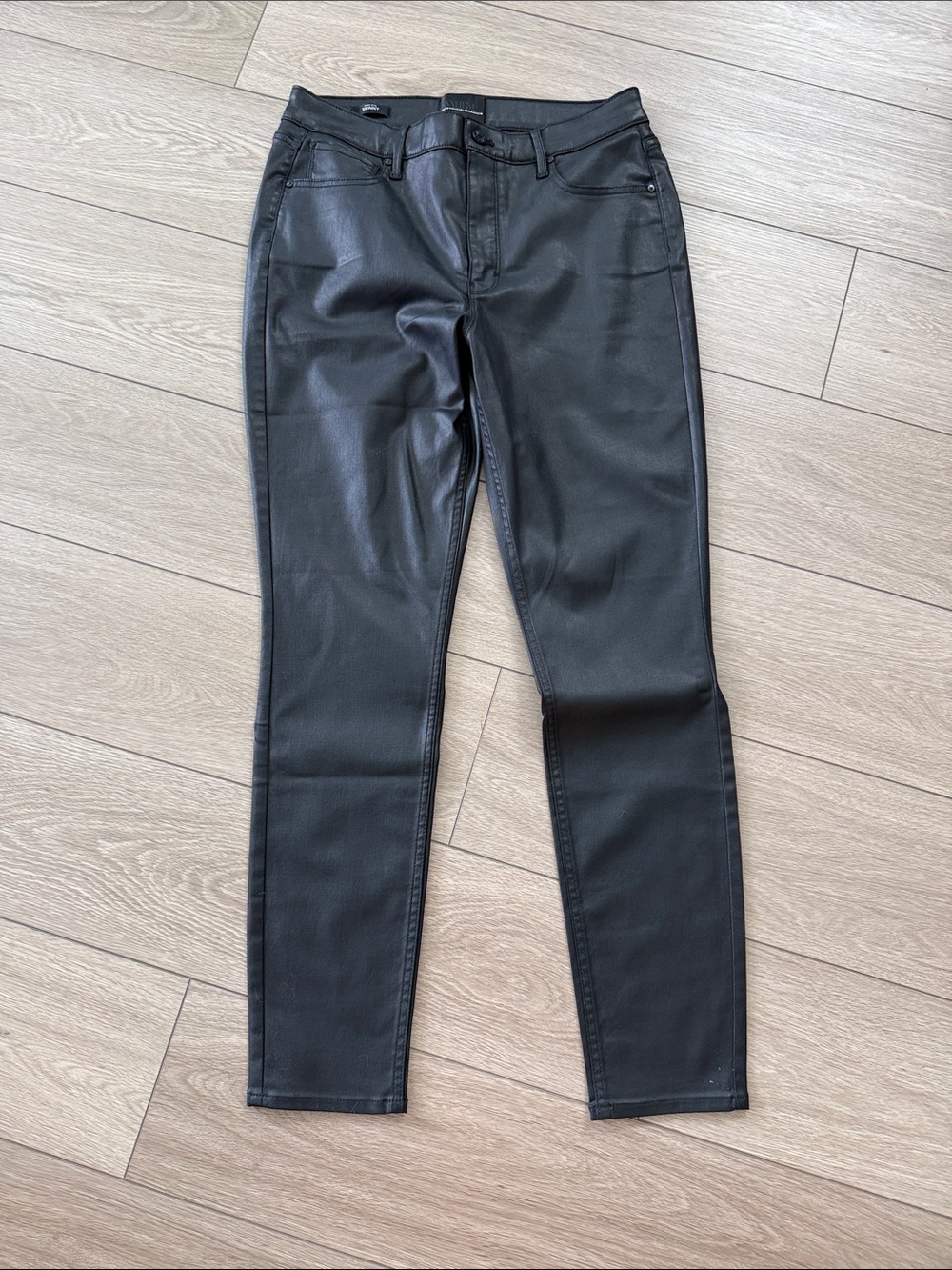 White House Black Market Black coated denim pants